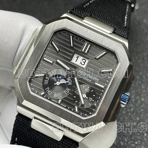 collectible watch P1 factory Patek PhilippeCUBITUSblack dialrose gold5822P-001front live photo