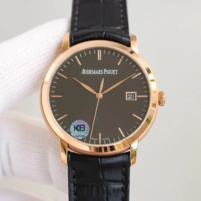 top-tier replicaAudemars PiguetJULES AUDEMARS series three-hand rose gold color steel case front view