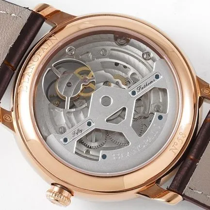 JBF FactoryBlancpaintop-tier watch men's black dial brown belt classic full series tourbillon mechanical watch V3 version domineering return front view