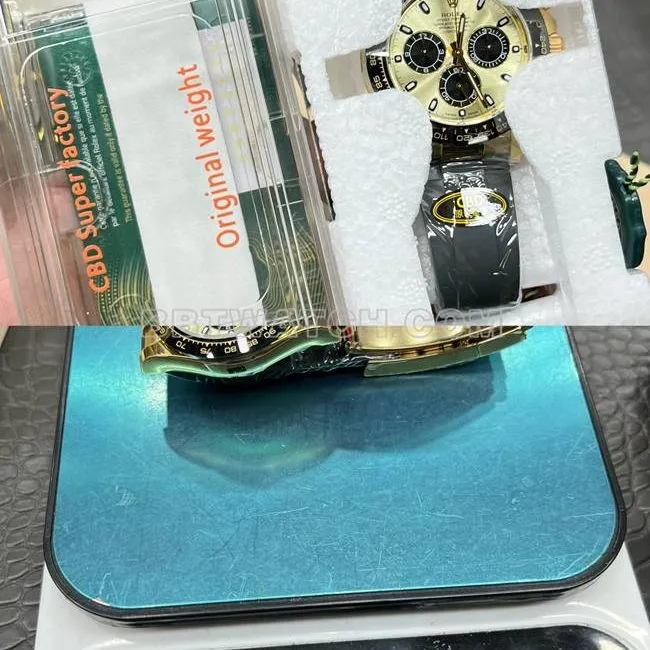 collectible watch Daytona gold plate CBD factory Rolexyellow gold4130 mechanical caseback live photo