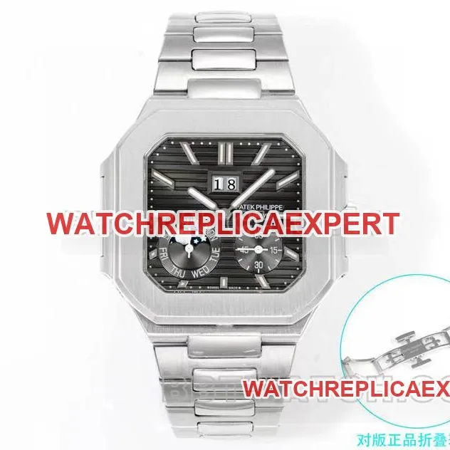 Patek Philippe collectible watch 3k factory 45mm black green dial240psmovementsteel bracelet model 5822front live photo
