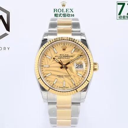 EW Factorytop-tier watch Rolex men's gold interplate gold belt Oyster Datejust36 series mechanical watch bracelet picture