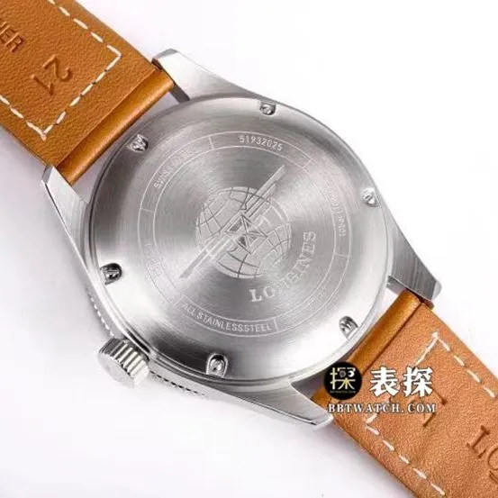 Sports Longines1:1replica watch men's carbon black leather strap model L3.812.4.63.2side live photo