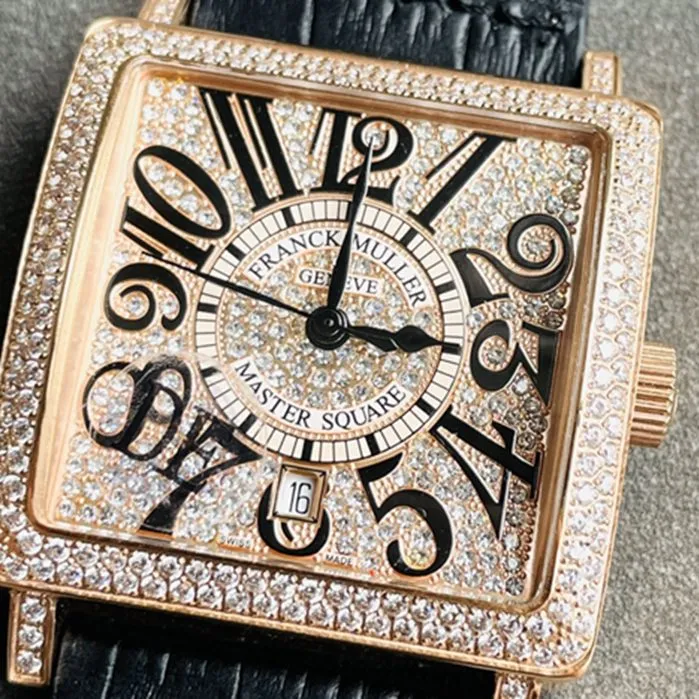 Top collectible watches Frank Muller Men's Gold Plate Full Star Series Belt Wristwatch Back Cover Figure