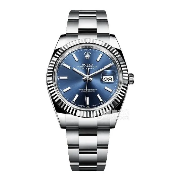 C factory Rolex log 1:1super cloneblue dial41mm three row link m126334-0001front live photo