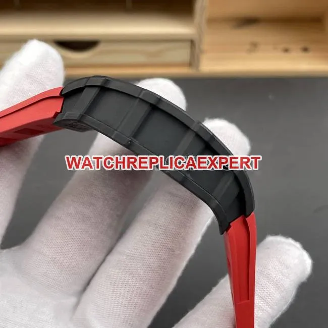collectible watch APS factory Richard Mille carbon fiber red circle RM35-02movementlive photos