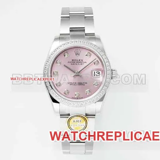 ARF factory Rolex log top one to one high imitation powder disk diamond ring 31mm three compartment link 278289 side actual photo