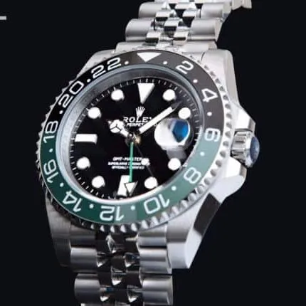 V9 factory top-tier replicaRolexGMT-MasterGMT V4 black and green ceramic bezel3285 all-in-one blue hairspring men's watch movement picture
