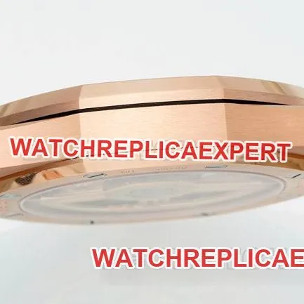 1:1replica watch Royal OakDDF factory Audemars Piguetblue dialrose gold4302 mechanical leather bracelet15510braceletlive photos