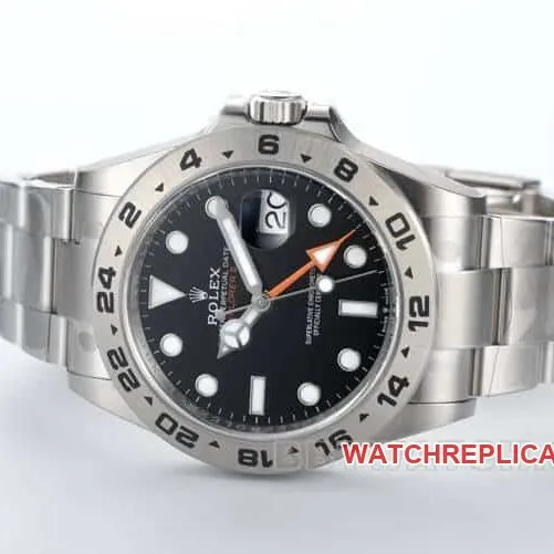 Clean Rolex Explorer super A black plate steel strap models 226570 back actual photo