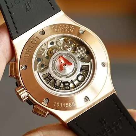 top-tier watch Hublot BIG BANG series Hublot boutique full diamond rose gold color case black belt watch front view