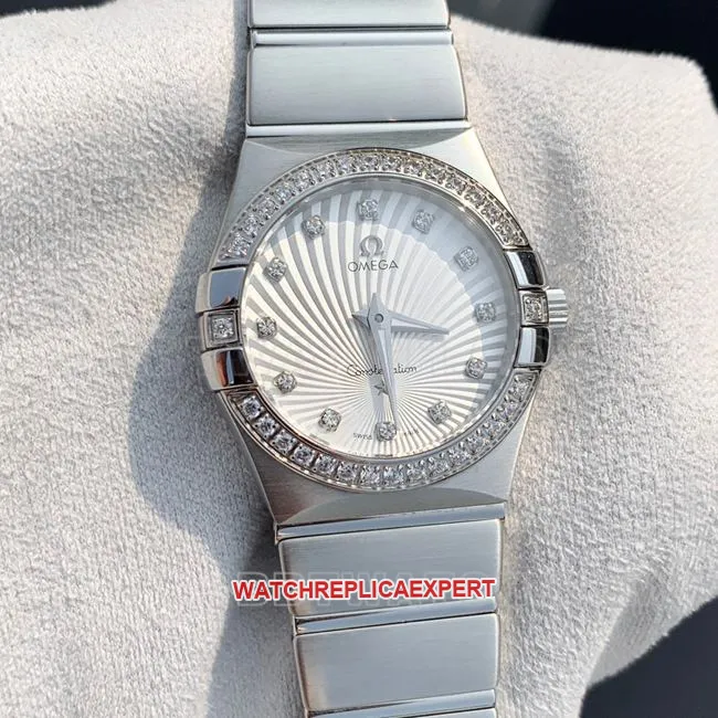 Omega Constellation Watch, White Dial, 28mm, Quartz, Side Real Photo