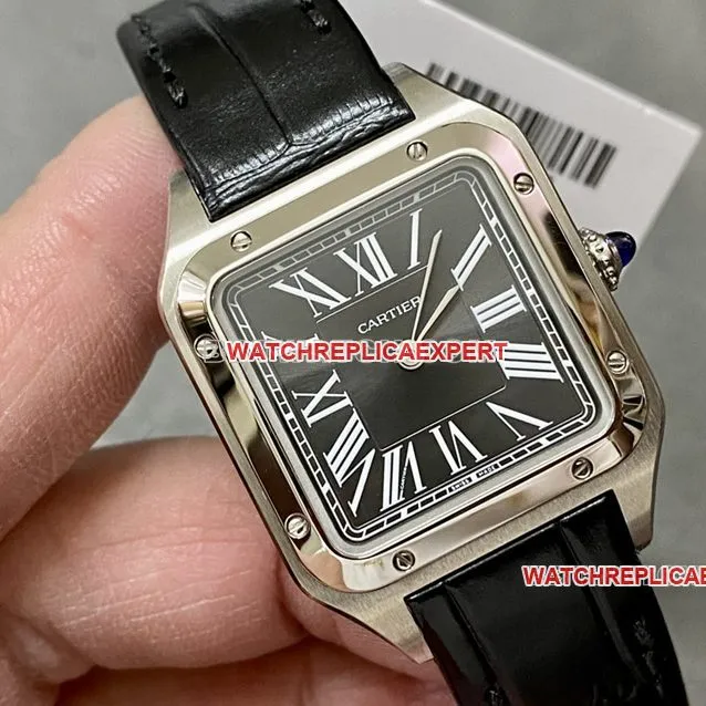F1 factory Cartier Santos top-tier replicablack dial trumpet side live photo