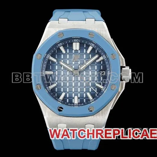 Audemars Piguet Watch APP Factory Royal Oak Offshore Smoked Blue Dial Mechanical Rubber Model 15605caseback live photo