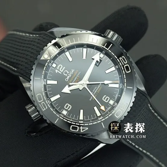 VS Factory Omega Seamaster Watch Black Dial Rubber Strap Model 215.92.46.22.01.001 Real Back Photo