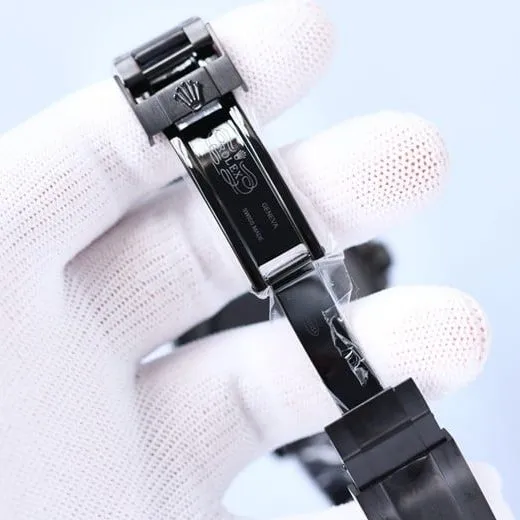 Rolex watch fully automatic movement men's white dialsteel braceletBLAKEN carbon black Di clasp picture