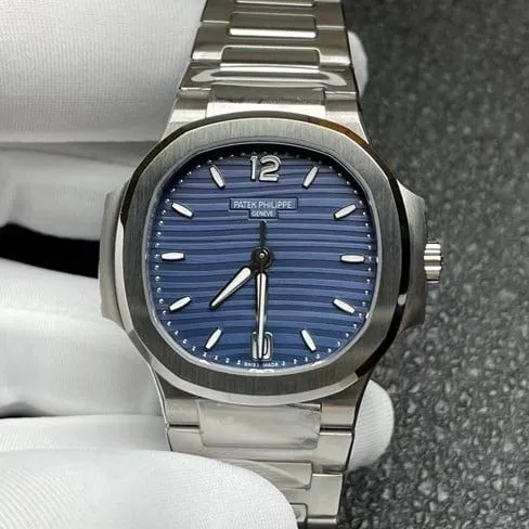 3K Factorytop-tier watch Patek Philippe fully automatic movement women's blue dialsteel braceletNautilus series watch clasp picture