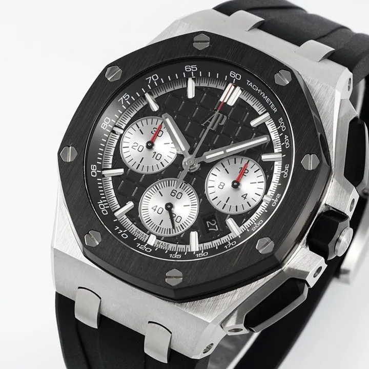 APF Offshore Audemars Piguet1:1replica watch black dial rubber model 26420SO.OO.A002CA.01 side view