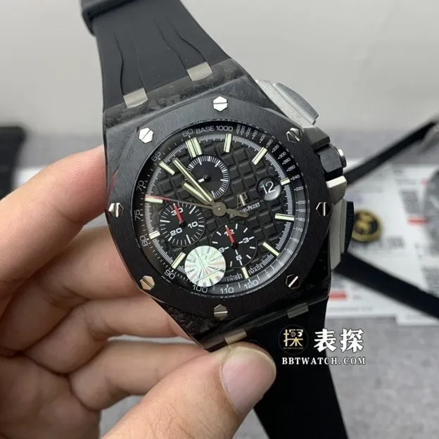 JF factory Audemars PiguetRoyal Oak offshore type 264001:1super watch men's black panda steel bracelet model pictures and prices side live photo