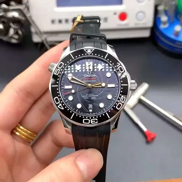 Omega Seamaster Diver 300M Seamaster Diver 300M 42mm Custom Diamond 42mm Blue Automatic