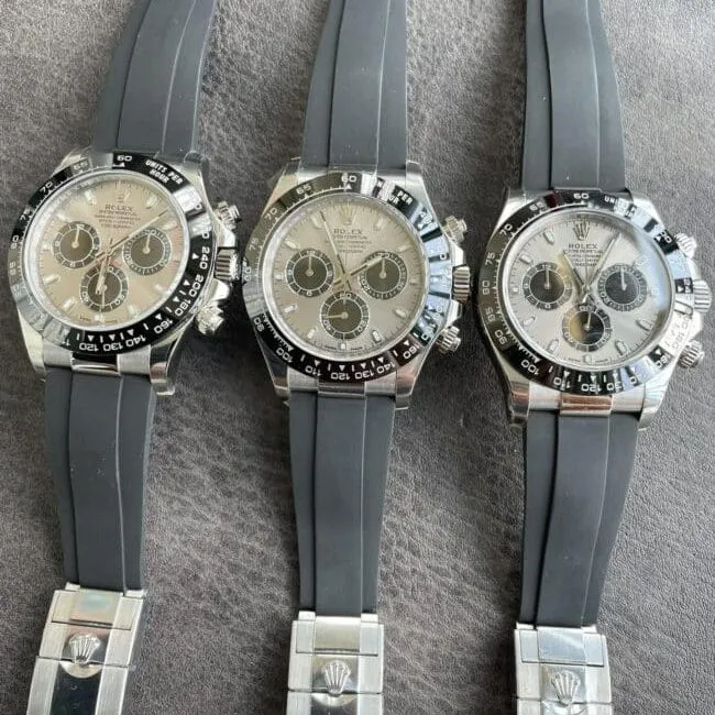 top-tiersuper cloneC factory Rolex new gray plate white goldDaytona4130movement men's watch side view