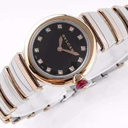 top-tier replicaBvlgari women's black dial18krose goldLVCEA series watch back cover picture