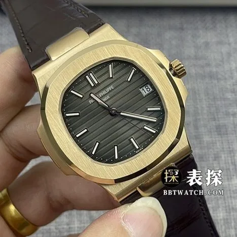 3K FactoryPatek Philippe sporty and elegant Nautilus57111:1super watch men's dark gray plate leather strap model pictures and prices side live photo