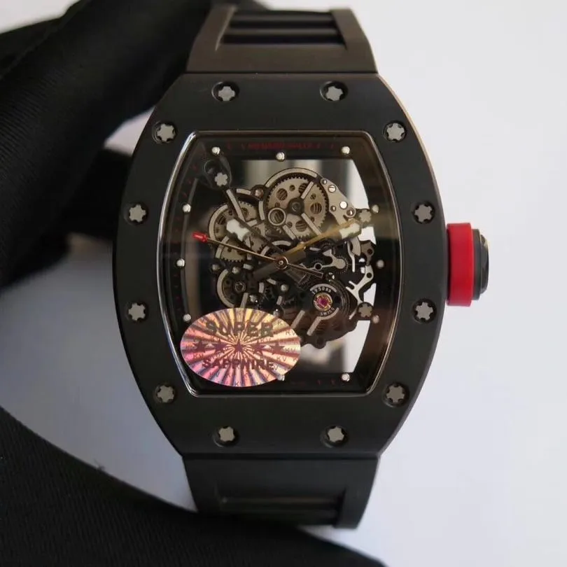 top-tier watch Richard Mille men's black dial watch front view