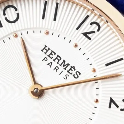 top-tier Hermès women's white dial blue band quartzleather strap watch side view