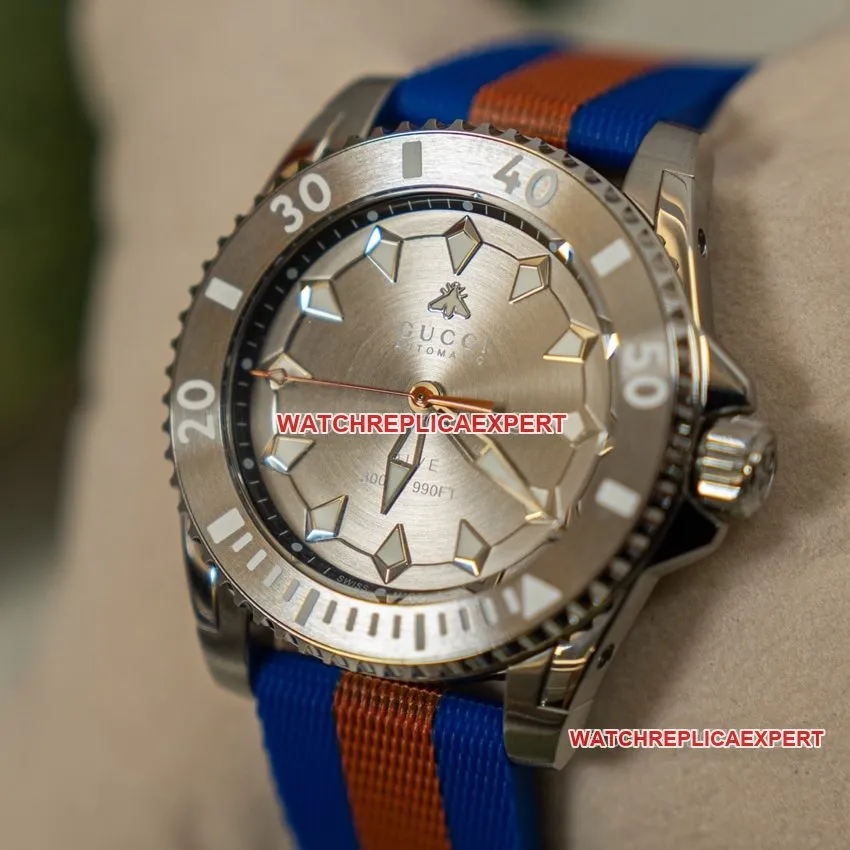 Gucci top-tier replica2024 new silver gray plate YA136352caseback live photo