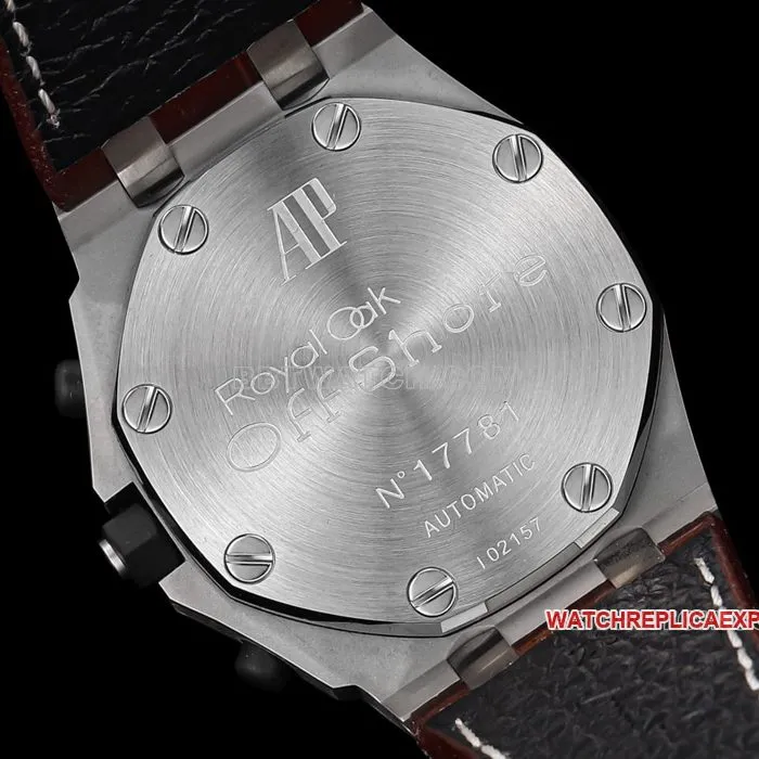 TW factory Audemars PiguetRoyal Oak offshore type 1:1super ivory white dialleather strap model 26470caseback live photo