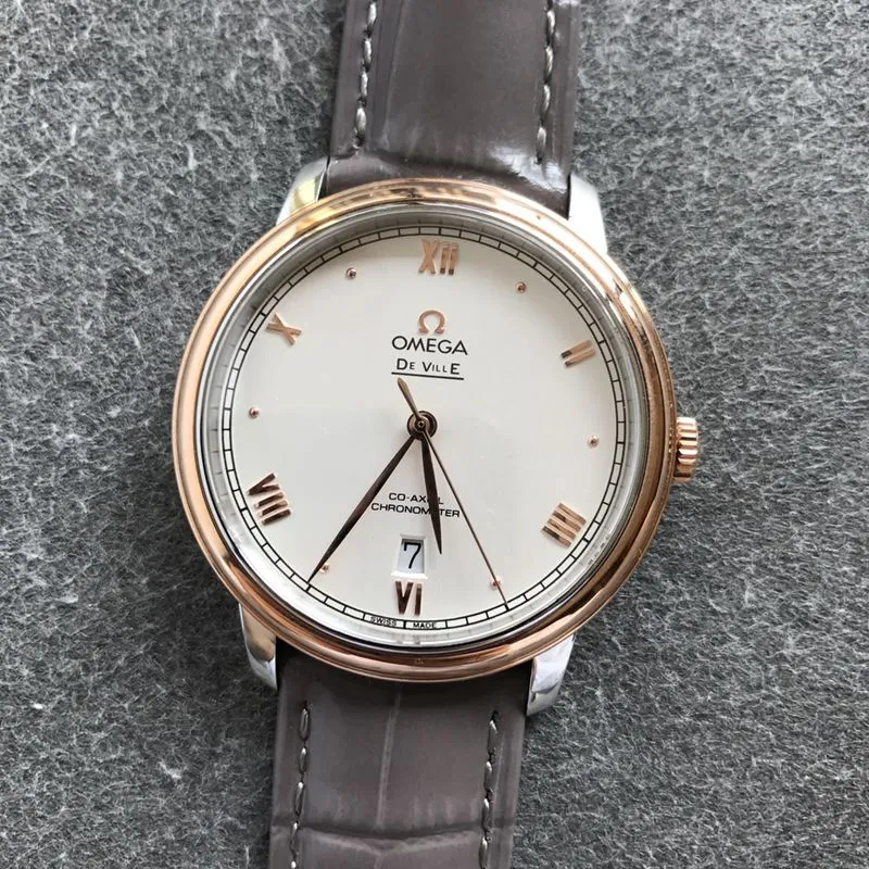 Omegatop-tier watch Diefei series white leather strap men's mechanical watch bracelet picture