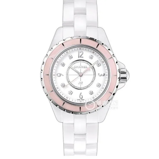 Chanel J12 top white disk pink circle 29mm quartz H4466 front real picture