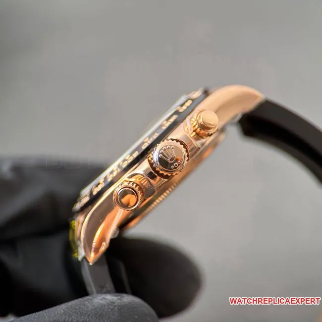 1:1replica watch DaytonaCBD factory Rolexrose gold case black dial4130caseback live photo