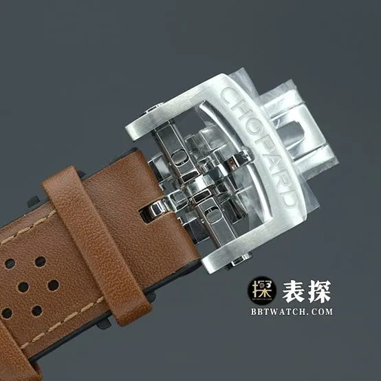 V7 factory Chopard1:1super watch men's dark gray panda plate rubber model picture and price caseback live photo