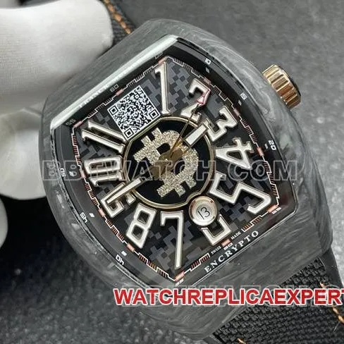 Franck Muller ABF factory watch V45black dial black shell leather braceletside live photo