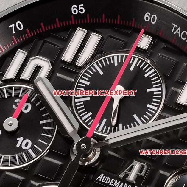 TW factory Audemars PiguetRoyal Oak offshore super cloneblack dialleather strap model 26470caseback live photo