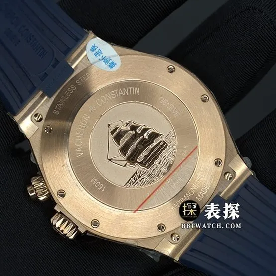 TWA Vacheron Constantin1:1replica watch lumeblue dialrose gold dual time zone leather strap model P47450/000A-9039clasplive photos