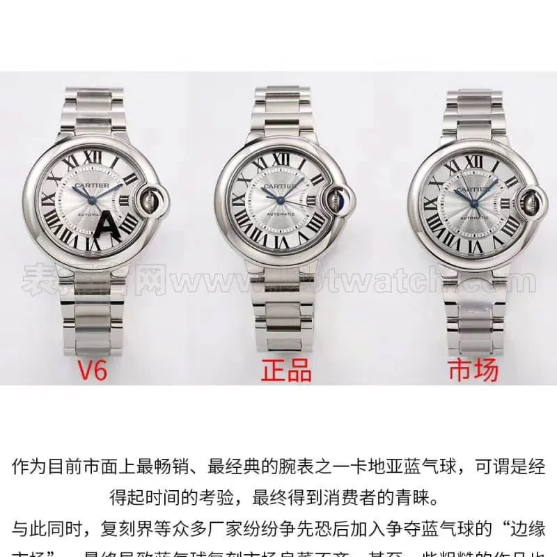 Cartierreplica blue balloon classic watch style V6 factory upgraded version V7 review claspdetail shots