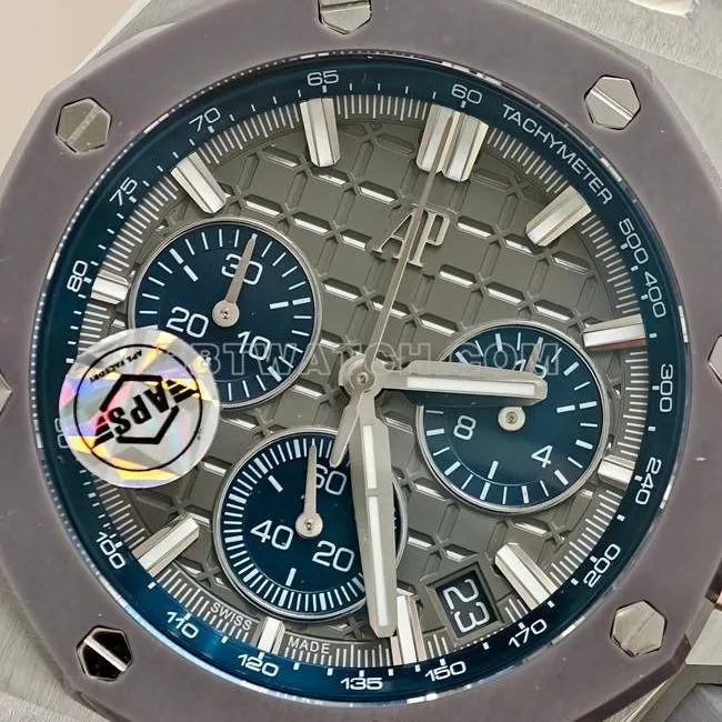Audemars Piguettop-tier watch APS factory Royal Oak offshore gray plate mechanical rubber model 26420caseback live photo