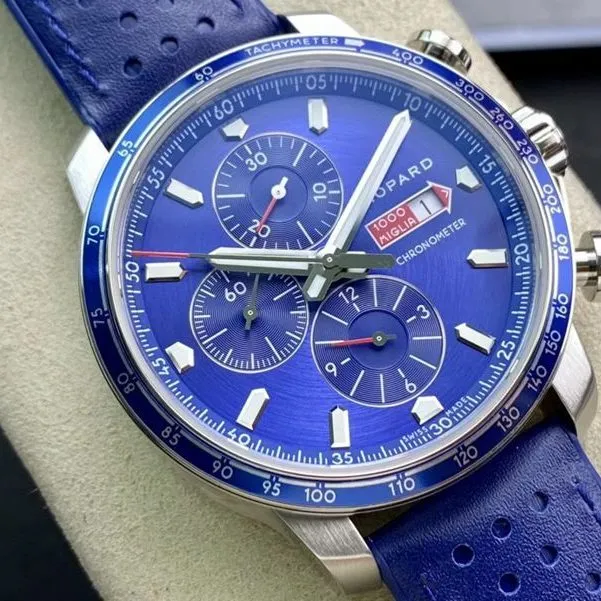 Chopard Top MilleMiglia Series Blue Dial Sports Men's Mechanical Watch Side View