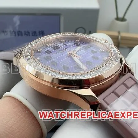 Patek Philippe collectible watch grenade white mother of pearl disc rubber model side live photo
