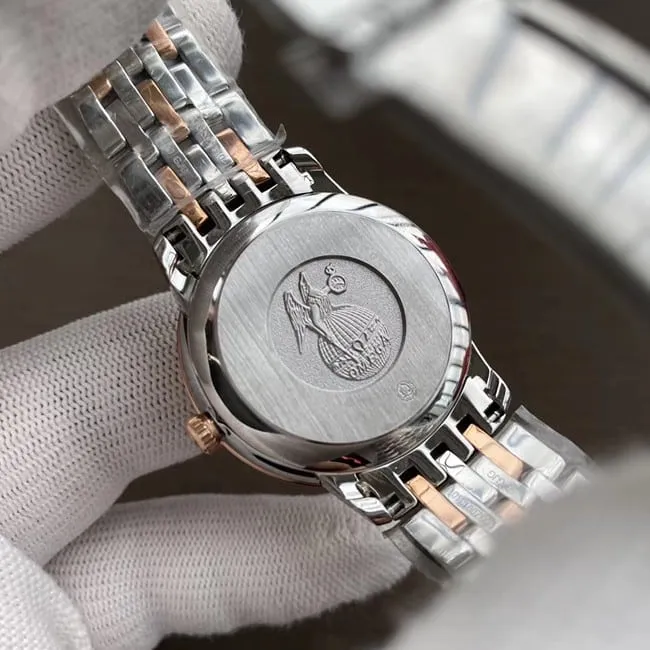 Top-tier watch Omega women's white dial gold belt butterfly series watch clasp picture
