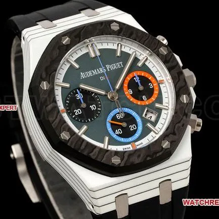 top-tier watch Diw factory Royal Oak Audemars Piguet gray plate chronograph mechanical side live photo