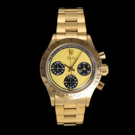 Top-tier watch Rolex retro series chronograph manual chronograph movement 18k gold plate men's watch side view