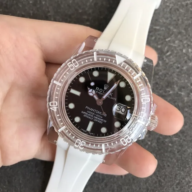 top-tier replicaRolex men's black dialrubber strap joint masterpiece crystal series mechanical watch bracelet picture