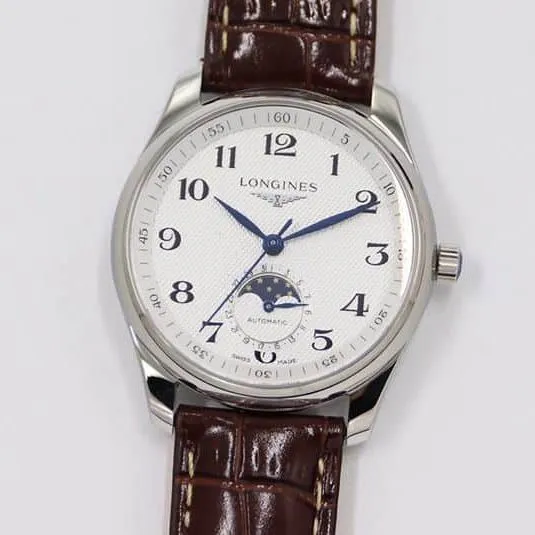 GS factory Longines famous craftsman series moon phase watch watch white dial brown braceletclasp picture