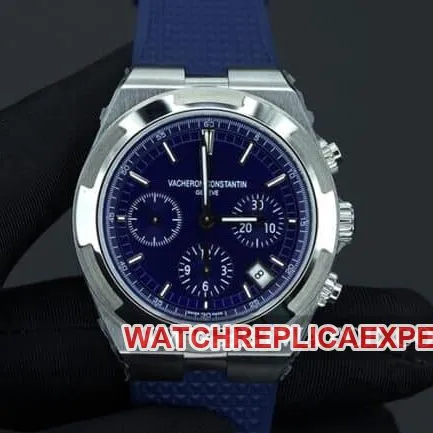 8F factory Vacheron Constantintop-tier watch Overseas series men's blue dial nylon strap mechanical front view