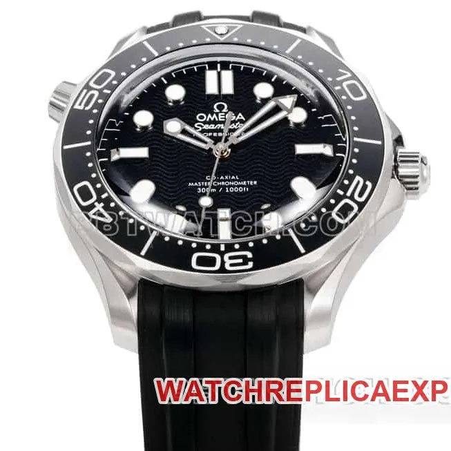 Omegatop-tier watch OR factory Seamaster 300m black dial mechanical black rubber model caseback live photo