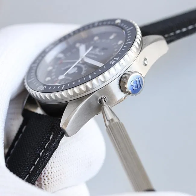 TWBlancpaintop-tier watch fully automatic movement fifty fathoms series men's black dial nylon belt detail shots